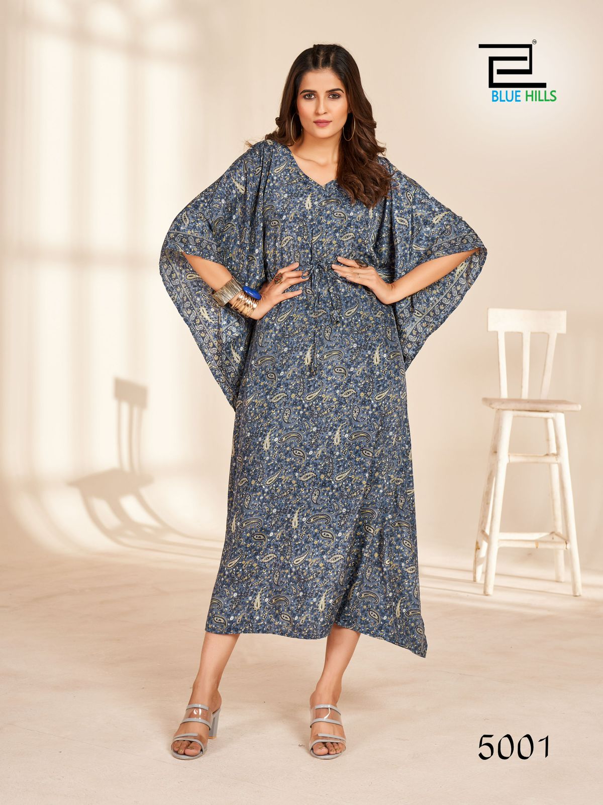 Fire Walk Vol 5 By Blue Hills Nx Crape Printed Kaftan Kurtis Wholesale Online
